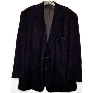 Vintage Joseph & Lyman 100% Cashmere Blazer 46R Black Sport Coat Winter Jacket